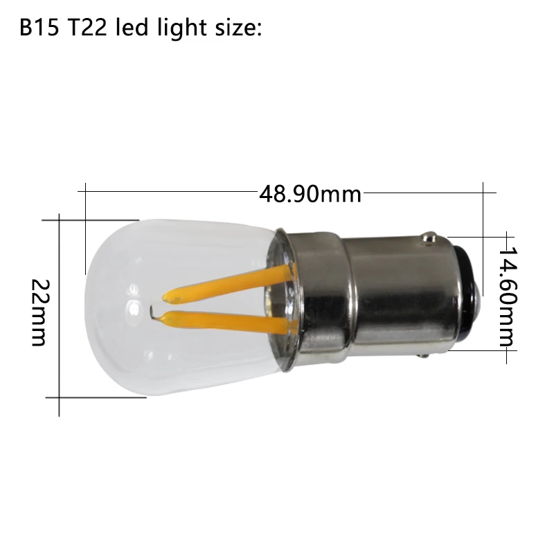 Bombillas Светодиодная лампа накаливания B15 12V super T22 COB Ac Dc 12 вольт 1,5 Вт B15D свеча Точечный светильник, лампочка 360 градусов зажигалка