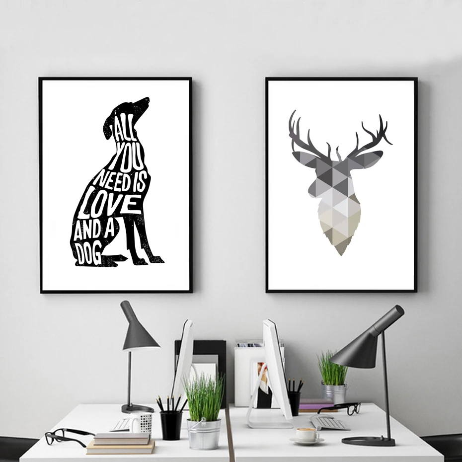 

Dog Minimalist Poster Italian Greyhound Nordic Wall Art Print Canvas Painting Wall pictures for living room Home Decor No Frame