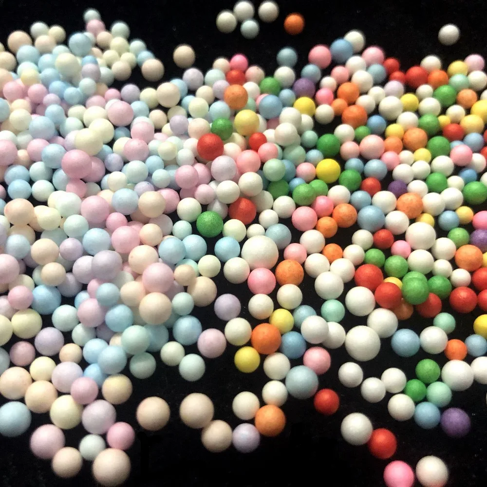 

Candy Color Rainbow Foam Ball Beads Slime DIY Craft Stuff Mini Macarons Light Fake Sprinkles Dollhouse Bubblegum Decoden