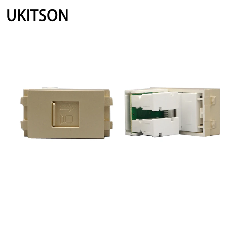 Low Price CAT5E RJ45 Slot Socket LAN Network Connector Module Golden