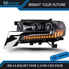 Автомобильная фара для Toyota Land Cruiser LC200 светодиодный головной светильник s DRL Дневной ходовой светильник