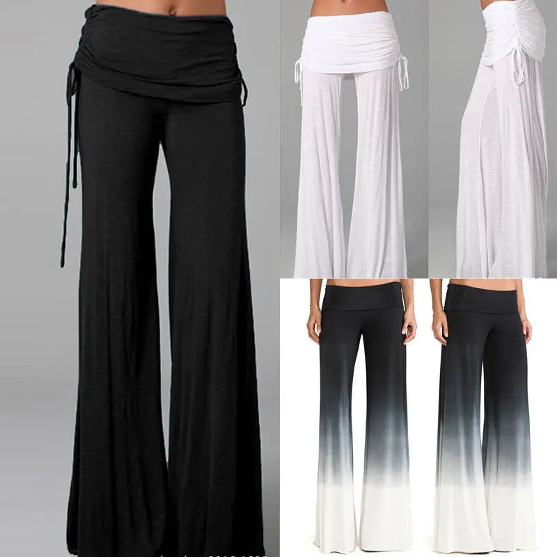Женские брюки Palazzo Длинные свободные с высокой талией 2018|loose casual pants|ladies trouserswide leg |