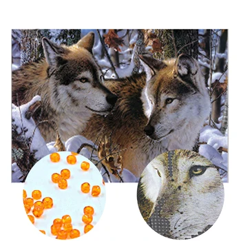 

Needlework,DIY bead Cross stitch,Embroidery stitch Snow wolf,women Precise Printed animal Pattern cross stitching