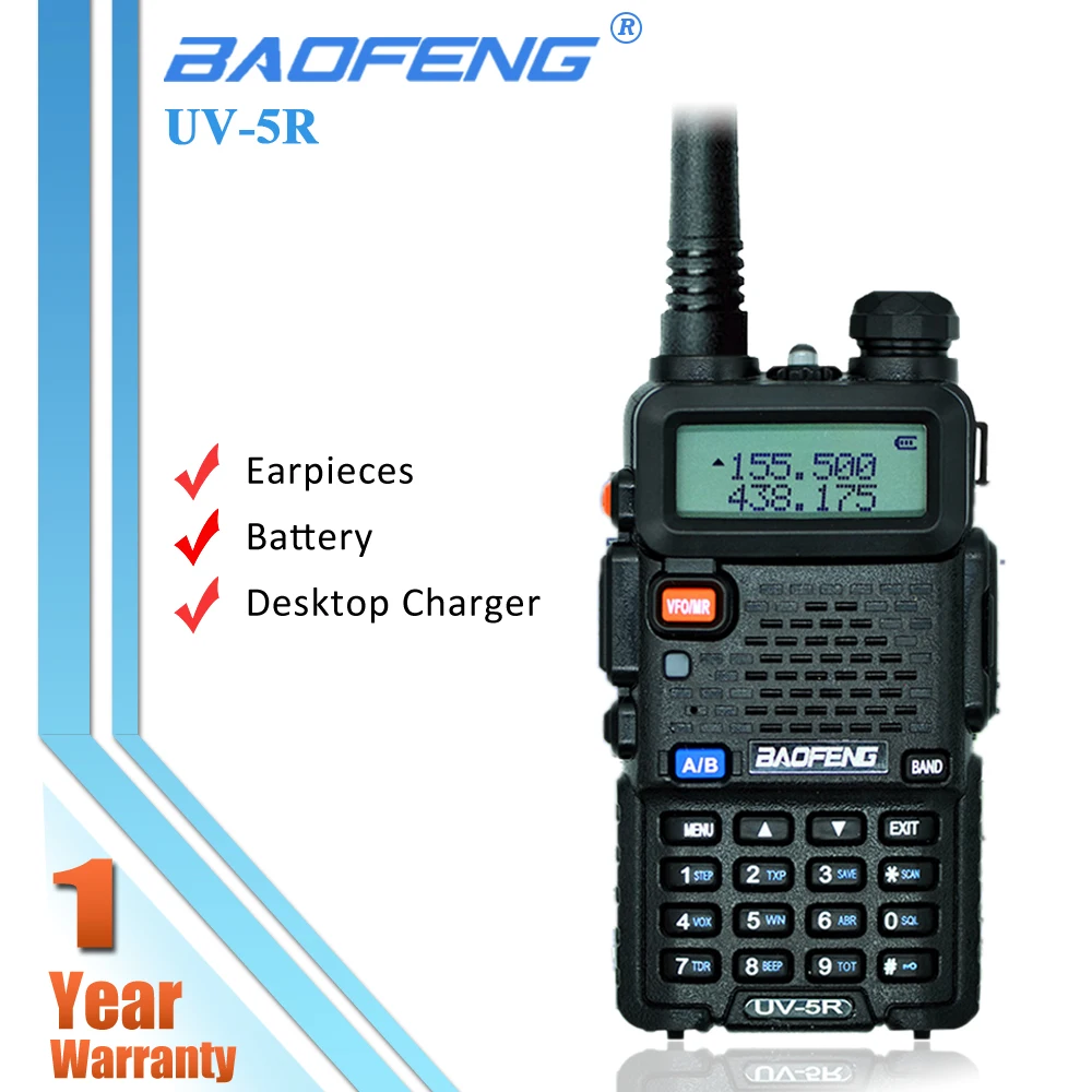 Baofeng UV 5R Walkie Talkie УФ Dual Band двухстороннее радиолюбителей UV5R УКВ 128CH CB FM Портативный