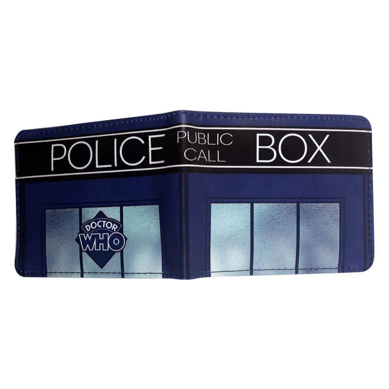 Кошелек для мужчин Doctor Who Blue Police Box PU искусственная кожа двойной складной кошелек держатель для карт Новинка