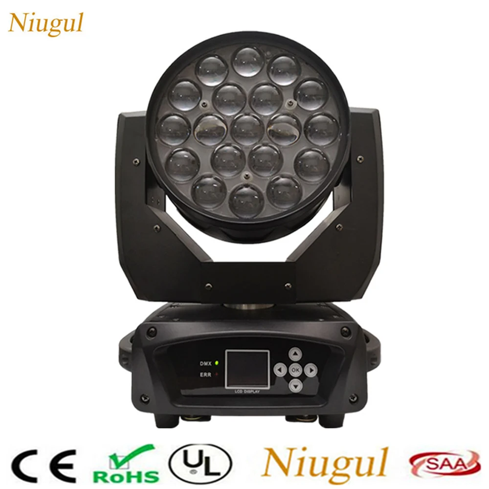 19x15 Вт RGBW LED Moving Head Light Beam Wash с зумом подсветка для сцены DJ бара свадьбы/DMX512 Dyeing Effect