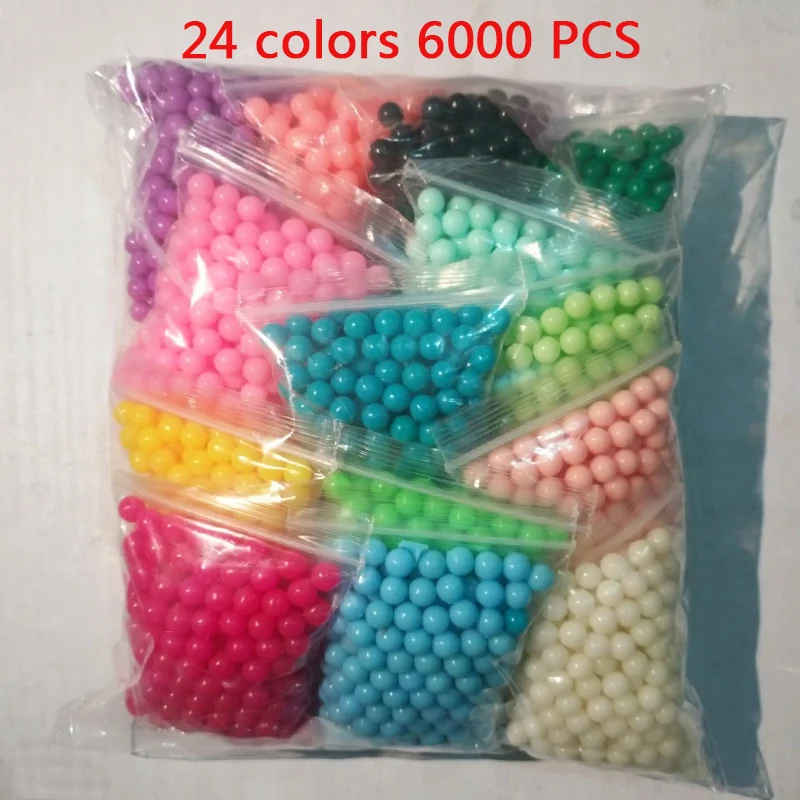 

6000pcs 24 colors beads puzzle Crystal color DIY beads water spray set ball games 3D handmade magic toys for children