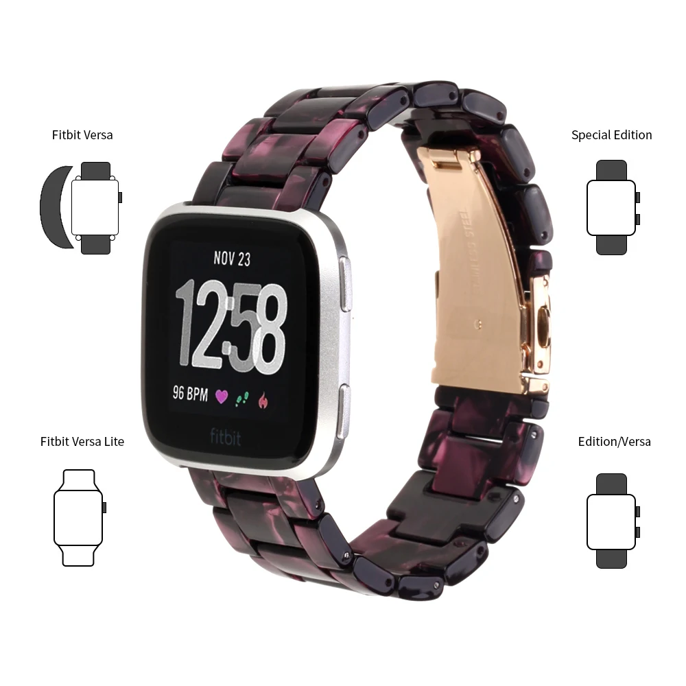 Имитация керамического ремешка, ремешок для Fitbit Versa/Versa Lite Edition, браслет для наручных часов, полимерный ремень, аксессуары для часов, ремешок для часов