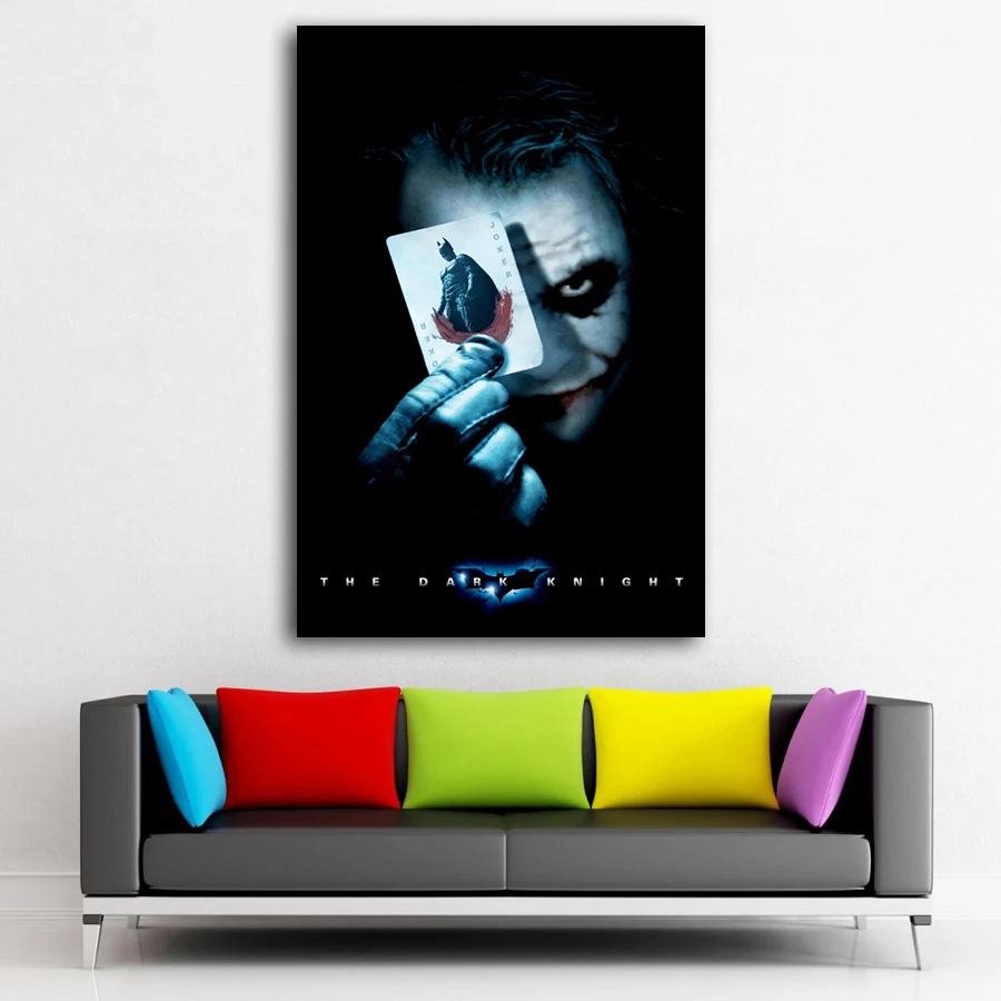 Постер фильма Темный рыцарь Джокер холст Художественная ткань принты украшение
