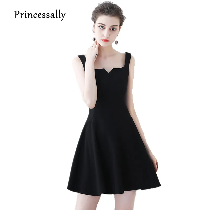 

Robe De Soriee New Little Black Dress Featured Fashion Style Spaghetti Straps A-line Above Knee Simple Elegant Prom Party Gown