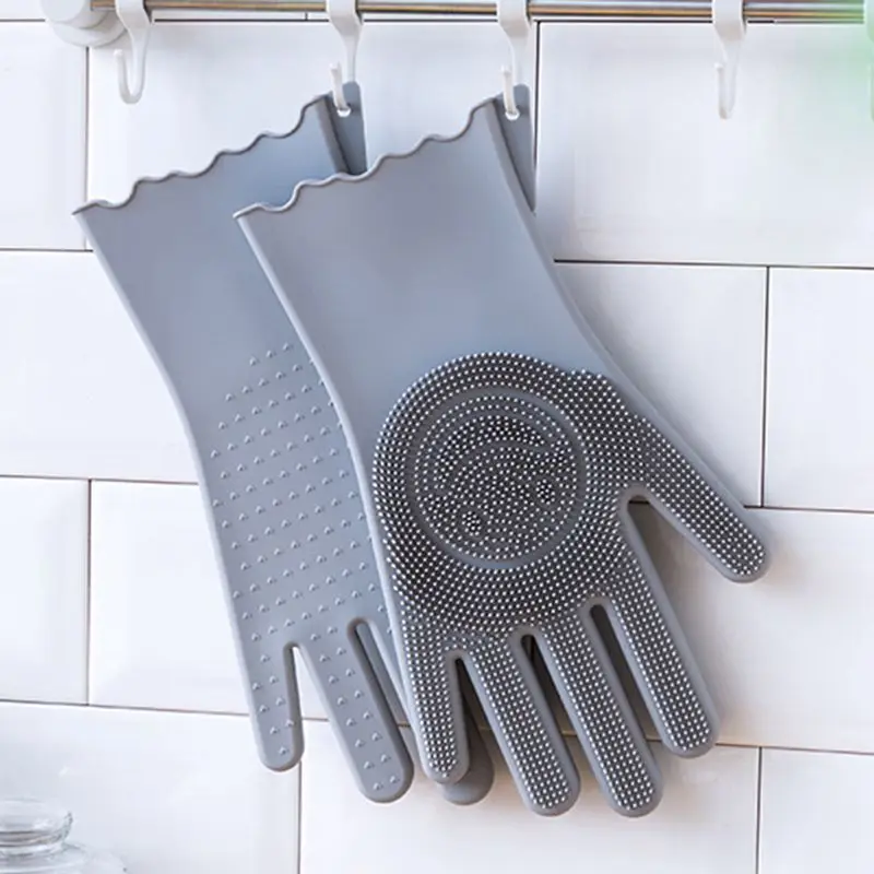 Многоразовые кремния губка для посуды резиновые перчатки пищевой губка для очистки щетки для мытья посуды Magic силиконовые перчатки