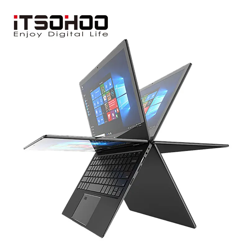 11.6 inch 2 in 1 convertible touch screen Netbook 8GB RAM 1920X1080 IPS Screen 192GB dual band wifi iTSOHOO 360 degree laptop