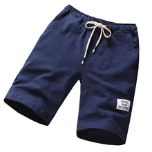 NIANJEEP летние новые хлопковые шорты свободные мужские повседневные шорты с завязками на талии Бермуды мужские большие размеры 4XL Черный Белый