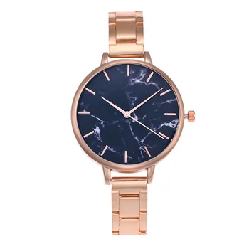 

Women Fashion Alloy Steel Belt Casual Watch Geneva Simple Steel Belt 2019 Gift Elegant marble Wristwatch Ladies Lovers Clock