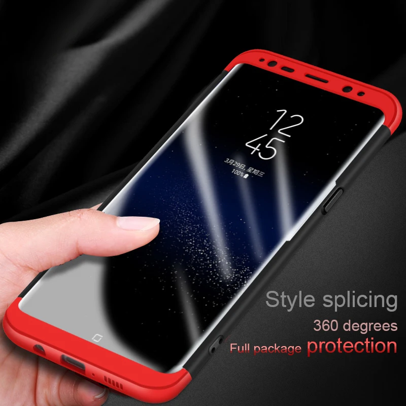 

HUKU 360 Degree Full Cover Case For Samsung Galaxy S9 S8 Plus Case Back Cover For Samsung S 9 Note 8 S9 PC Hard Protective Cases