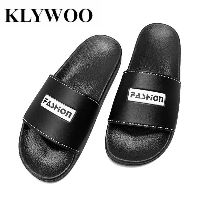 

KLYWOO Brand Mens Casual Shoes Leather Sandals Men Flip Flops Breather Slippers Summer Men Slides Beach Sandals Sapato Masculino