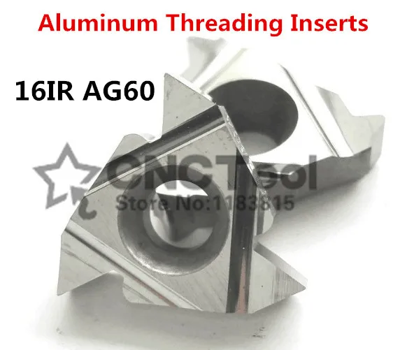 16IR AG60 for Aluminum Carbide Threading Inserts 60 degree Internal