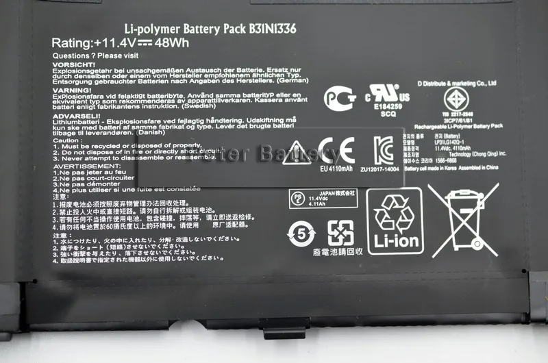 JIGU Original laptop Battery B31N1336 For ASUS VivoBook S551 S55IL S551LN-1A 11.4V 48WH B31N1336 BATTERIES