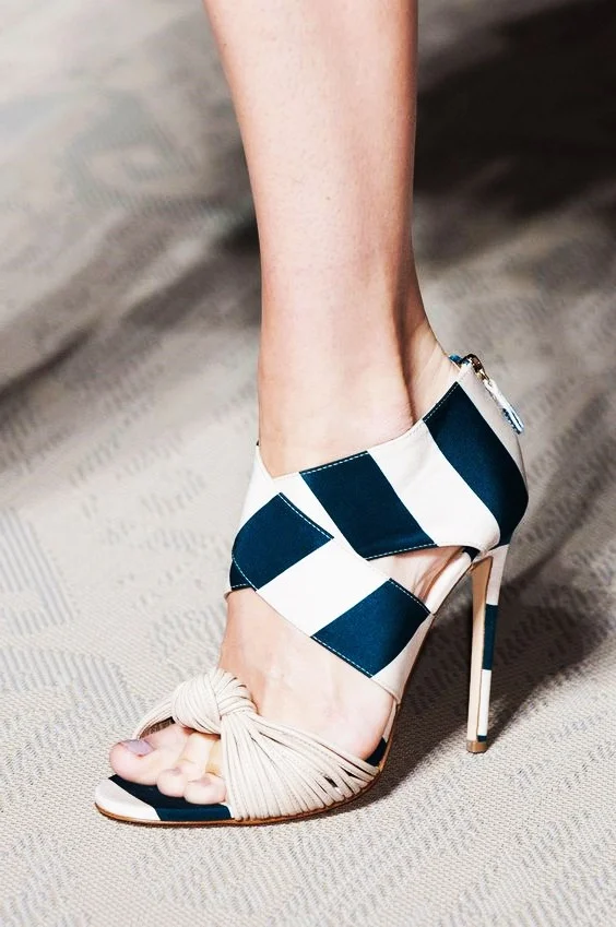 

Mixed Color Zip Sandals Bootie Twist Open Toe High Top Cut Out Runway Woman Shoes Fashion Lady Feminine Stylish Footwear