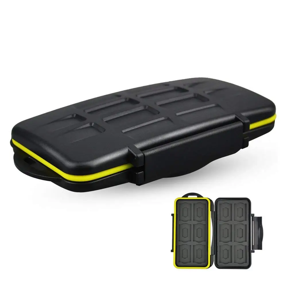 Portable Water-Resistant SD Micro SD Card Case Camera Memory Card Organizer Box 24 Slots For SD SDHC SDXC and Micro SD Cards