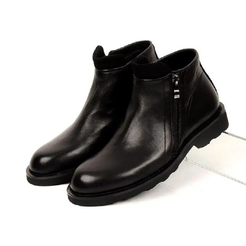 Homens Negócios Genuíno O Ankle Northmarch Confortáveis Pelúcia Inverno Boots Casuais Para Masculino Sexo Couro Salto Botas Homem Preto Plana De Sapatos Bqxdg