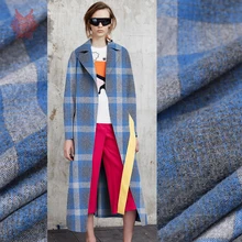 Винтажный стиль серый синий плед ripstop 95% шерстяная ткань для зимнего пальто шерстяное tissu tecidos stoffen для шитья SP4700