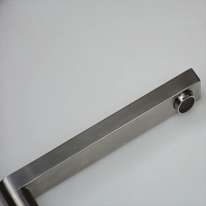 Stainless steel brushed kitchen faucet 360 degree rotation kitchen sink mixer water tap no paint no chromed original surface wall mount kitchen faucet