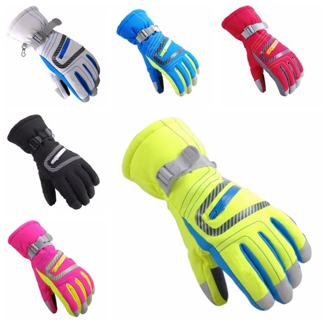 US $7.29 1 Pair Winter Warm Waterproof Ski Gloves Boys Girls Teenager Adult Sport Cycling Glove Windproof Sk