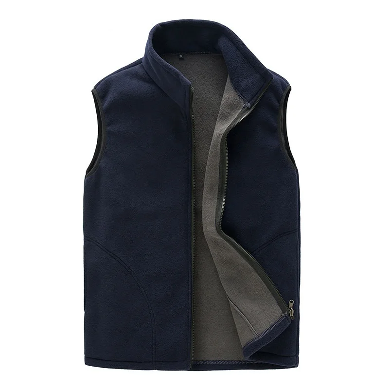 

New Autumn Winter Casual Vest Men Thick Warm Sleeveless Jacket Waistcoat Outwear Thermal Soft Male Windproof Polar Fleece Vest