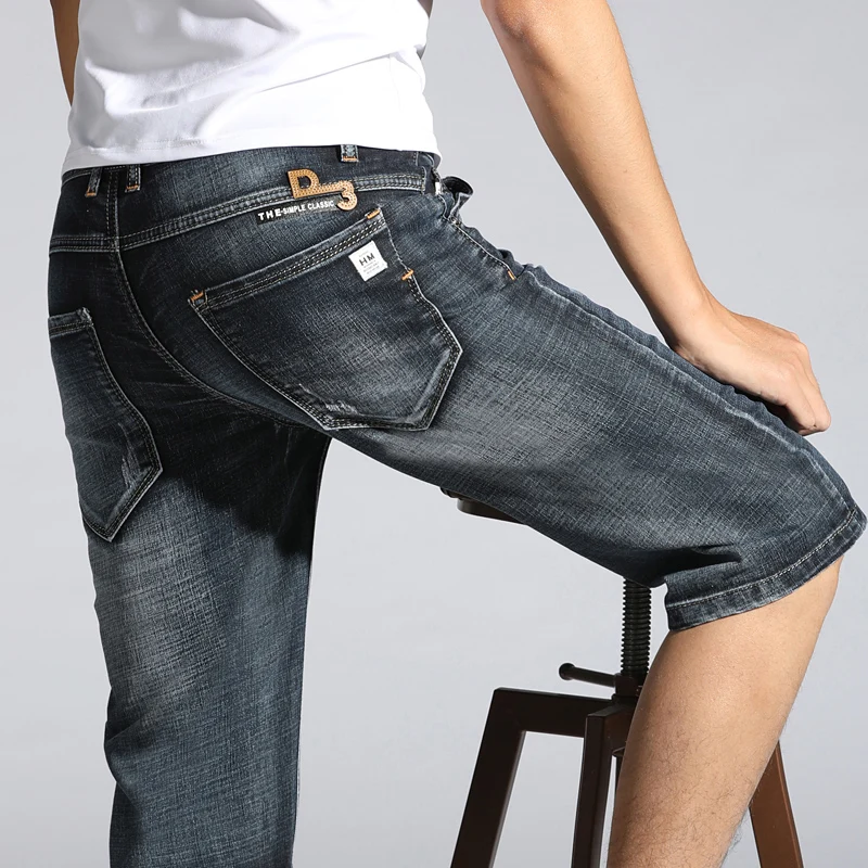 Шорты Korte Broek мужские джинсовые бриджи из хлопка и льна короткие брюки