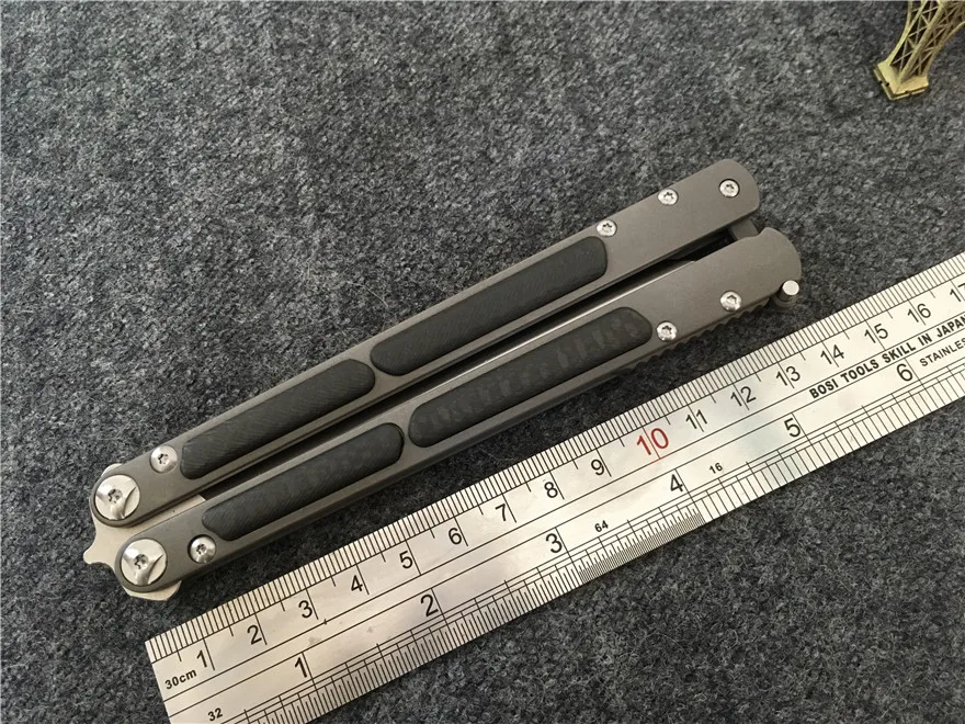

BY-Covenant Butterfly in Knives KVT Ceramic ball bearing S35VN Blade TC4+CF Handle CNC Finsh BRS Replicant knife BM42 BM51 BM62