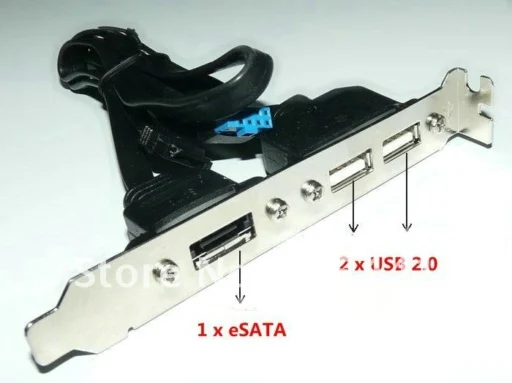 Высококачественный Baffle type1 x SATA в eSATA с 2 USB 0 соединительным кабелем Бесплатная