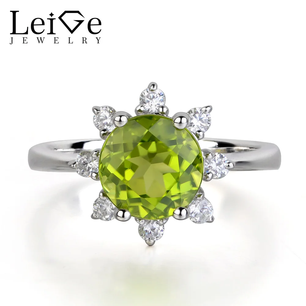 Elegante Dije Con Peridoto En Plata De Ley .925
