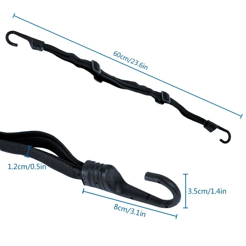 Motorcycle Helmet Elastic Rope Strap Tensioner Elastic With Hook 43inch Max Length Tensioning Belts Retractable Helmet Luggage