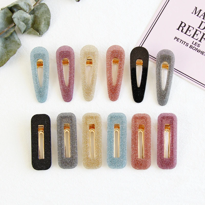 

1 pc Korea Shiny Acetic Acide Hair Clips for Women Solid Acrylic Geometric Rectangle hair claw Hairpins Hair Accessories