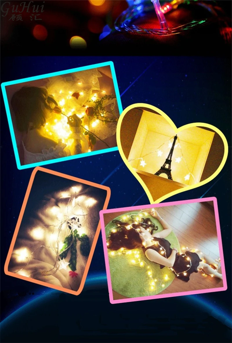 2,8 м 20Led зимний цветной светильник со звездами, подарок на день рождения, вечеринку, год, домашний декор, Рождественская елка, украшения, подвеска