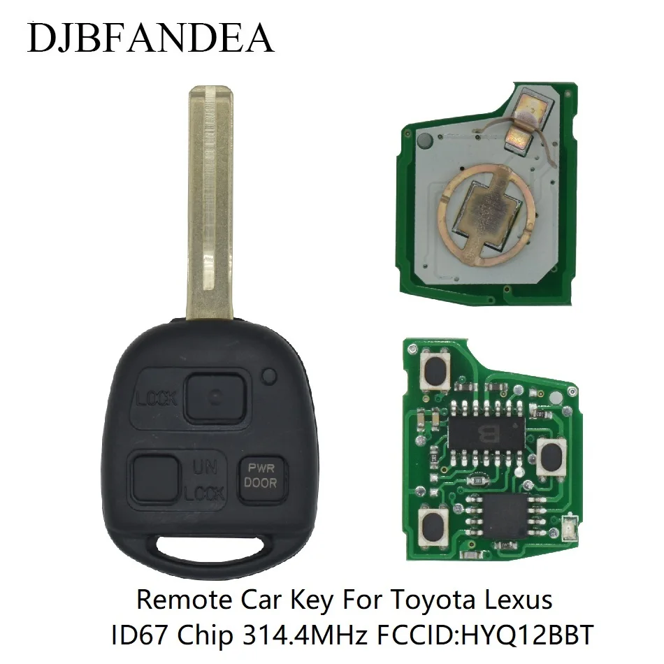 

DJBFANDEA Remote Car Key For Toyota FCCID HYQ12BBT LEXUS RX330 RX350 RX400 2004-2009 With 314.4MHz ID67 Chip ASK Signal