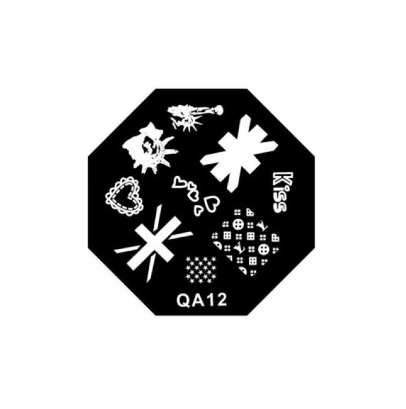 

1 Piece QA Series Nail Art Stamp Stamping Stainless Steel Image Plate Template Heart Flag QA12