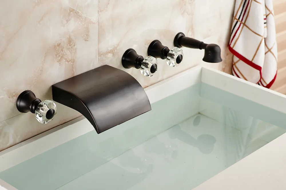 bathroom shower and sink faucet sets oiled bronze