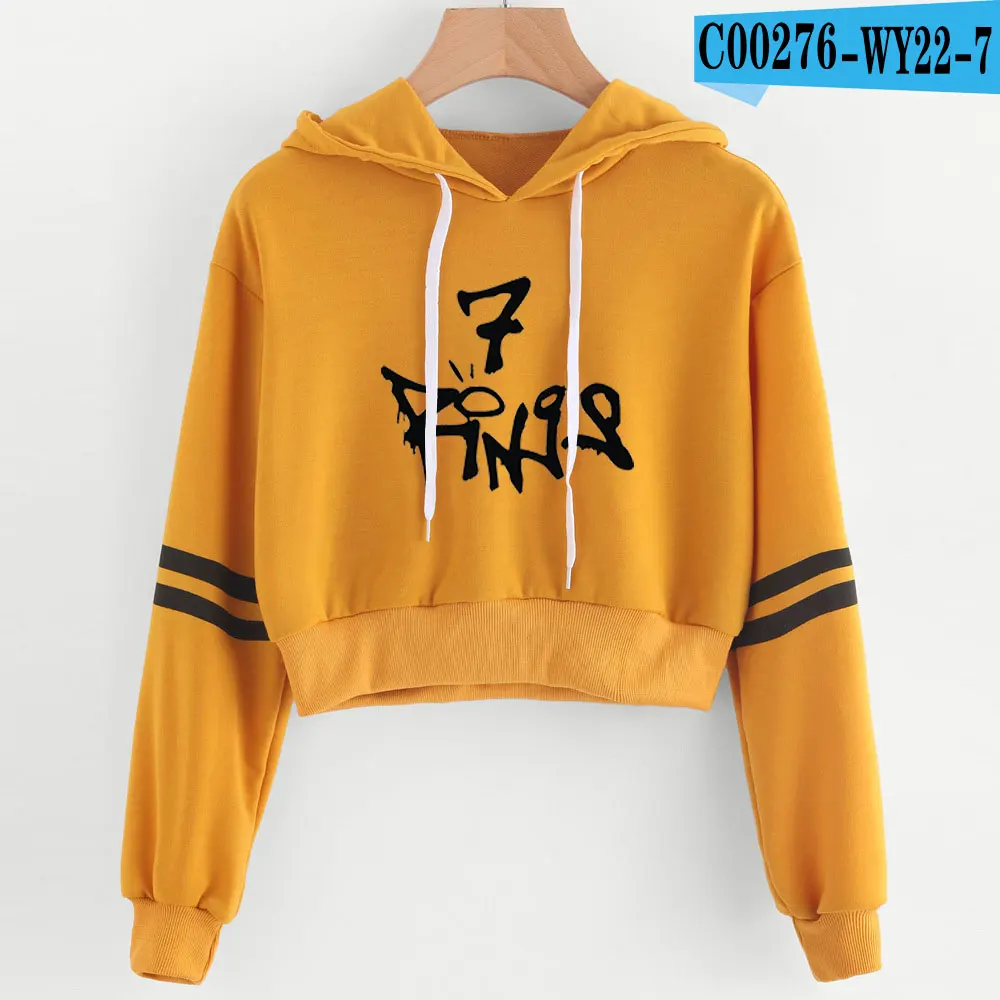 Yellow Ariana Grande, женский сексуальный милый укороченный топ, худи, принт змеи, harajuku, горячая Распродажа, новые повседневные толстовки, свитшоты размера плюс - Цвет: Yellow