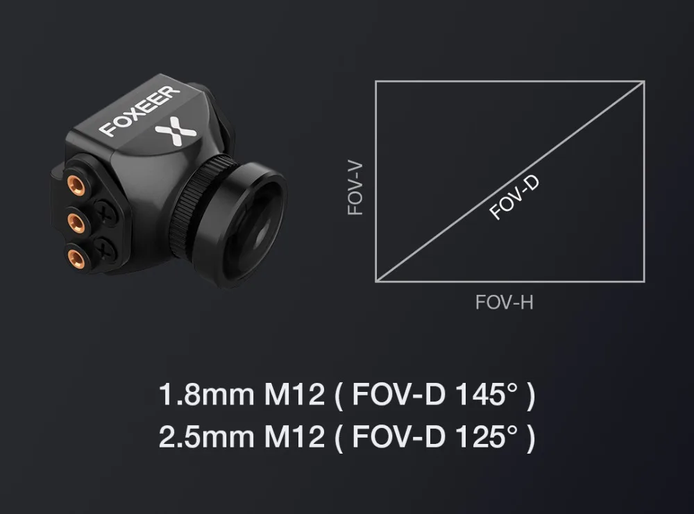 Foxeer Mini Pro 1/2. " CMOS 1,8/2,5 мм 1200TVL 16:9 PAL/NTSC переключаемая WDR FPV камера для Мультикоптер RC Drone часть Асса