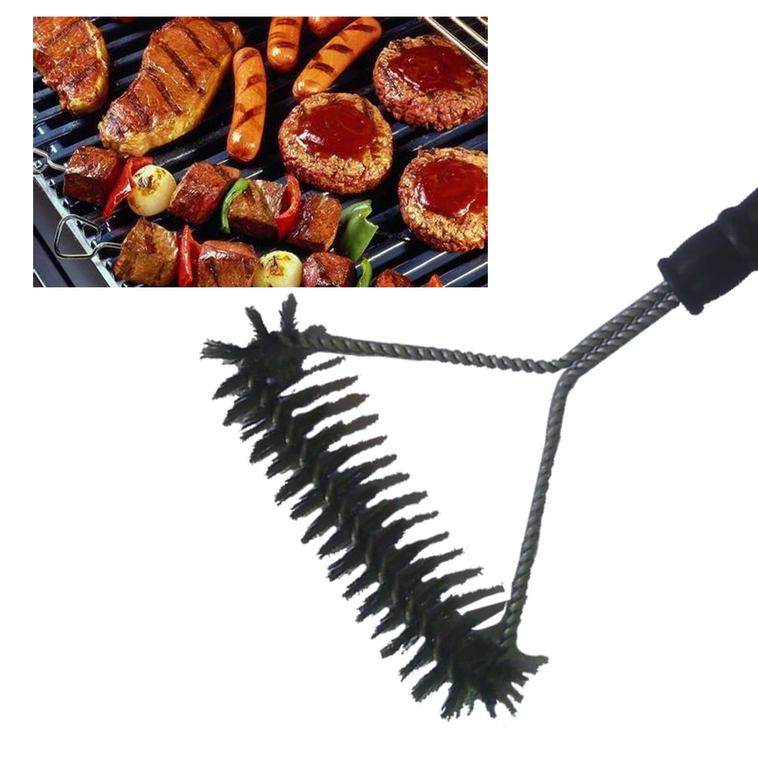 Top sale Stainless Steel Barbecue Grill Cleaning Brush Wire Cleaner Outdoor BBQ Clean Tool