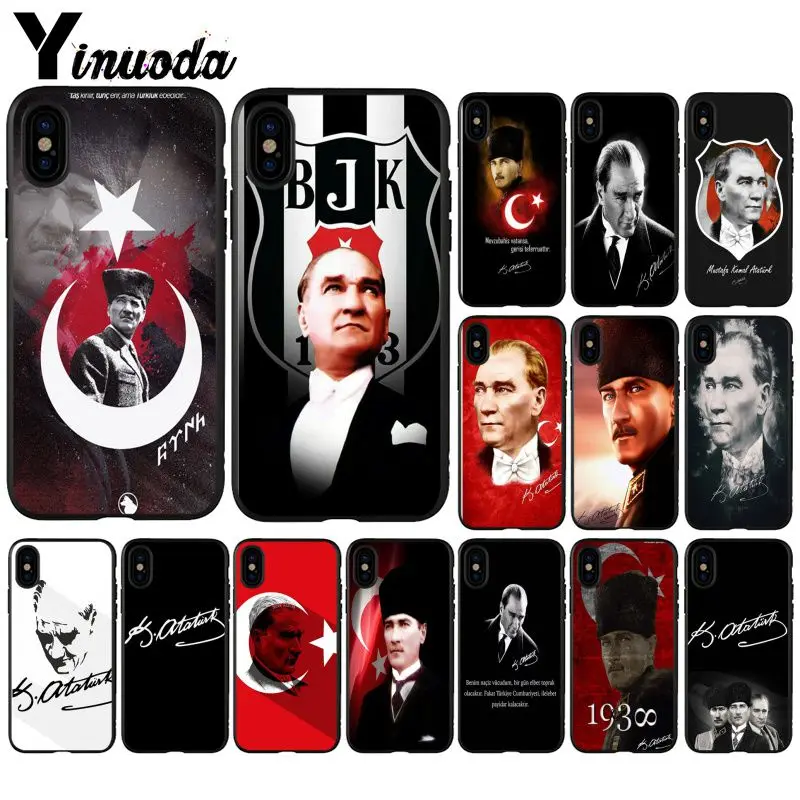 

Yinuoda Turkey Mustafa Kemal Ataturk Novelty Fundas Phone Case Cover for Apple iPhone 8 7 6 6S Plus X XS MAX 5 5S SE XR Cover