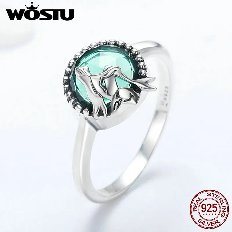 Женские кольца на палец WOSTU из серебра 925 пробы с кристаллами Love of Mermaid