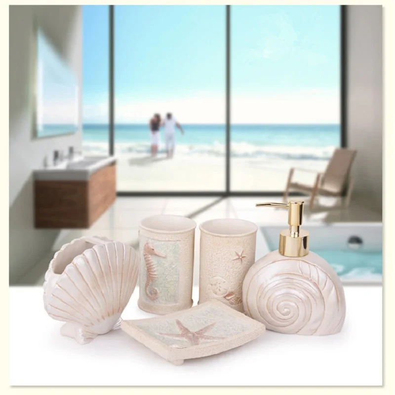 European Bathroom Set Ocean Resin Rack Toothbrush Simple Shell European Bathroom Set Ocean Resin Rack Toothbrush Simple Shell Accessories Innovation In Sets From