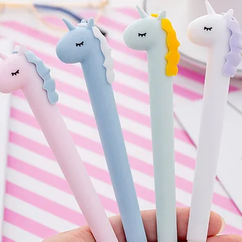 

Cute Cartoon Animal Horse Unicorn Gel Pen For Writing Kawaii Student Black Ink 0.38mm School Supplies Stationery Wholesale
