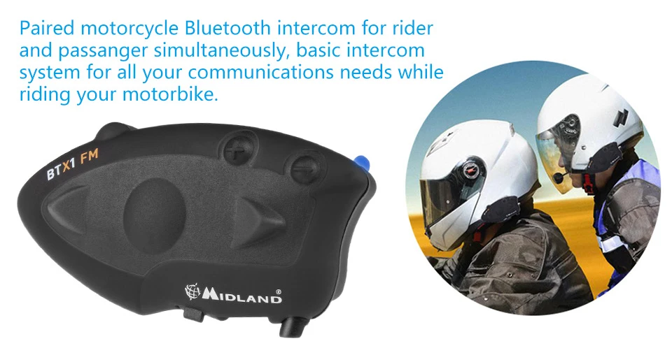 2 шт MIDLAND BTX1 FM moto rcycle Шлем Интерком водонепроницаемый беспроводной bluetooth шлем гарнитура intercomunicador moto BT Interphone