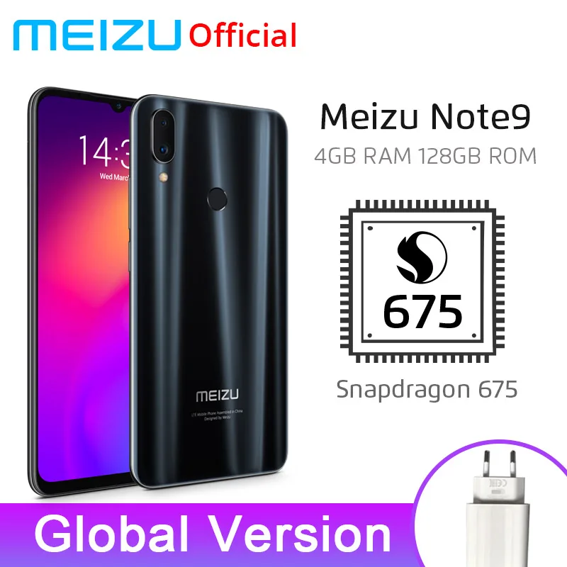 

In Stock Meizu Note 9 4GB 128GB Global Version Android Phone Snapdragon 675 Octa Core Smartphone 48MP Rear Camera Fingerprint
