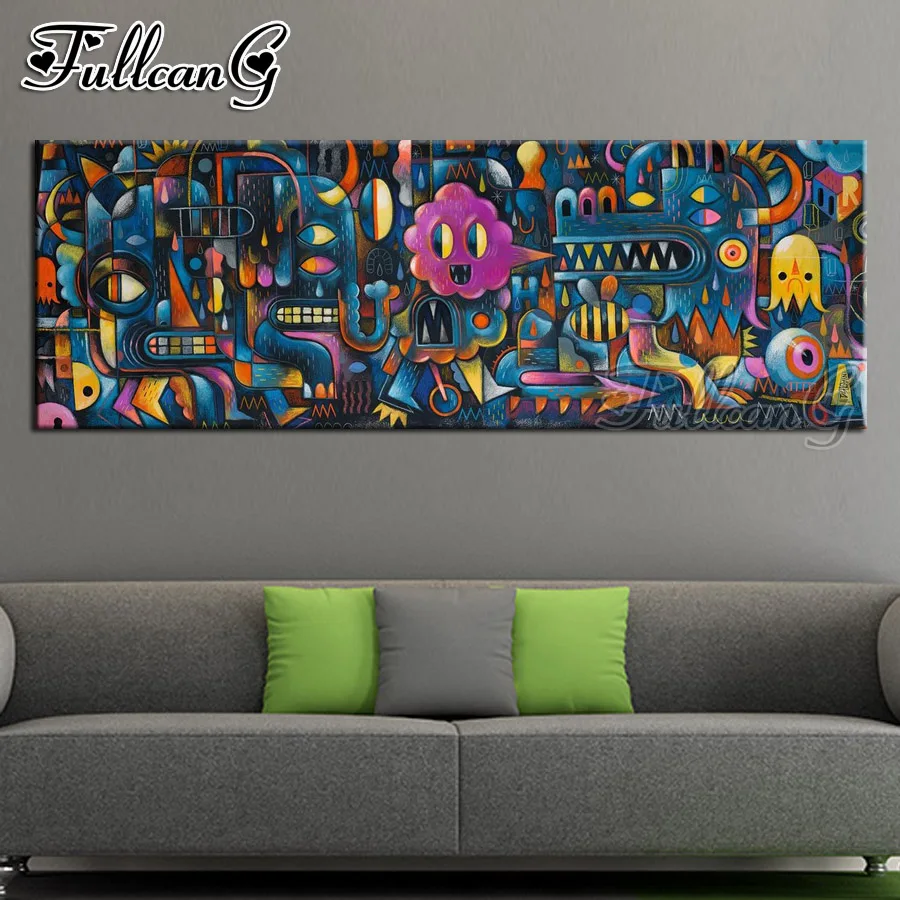 

FULLCANG full square/round drill diy 5d diamond embroidery cartoon abstract painting large size mosaic cross stitch kits FC551