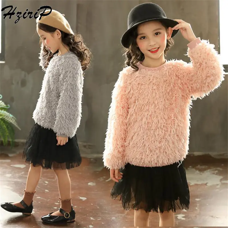 

HziriP Baby 2018 New Autumn Winter Sweater Stylish Cotton Long Sleeve Comfortable Solid Kids Girls Clothing 3 Colors Pullover